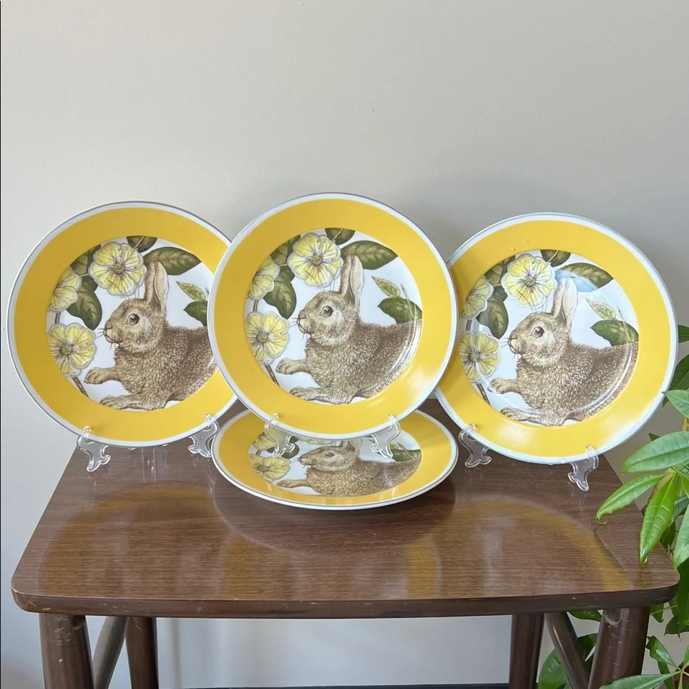 Williams Sonoma “Spring Bunny”🐇4 Plate Set